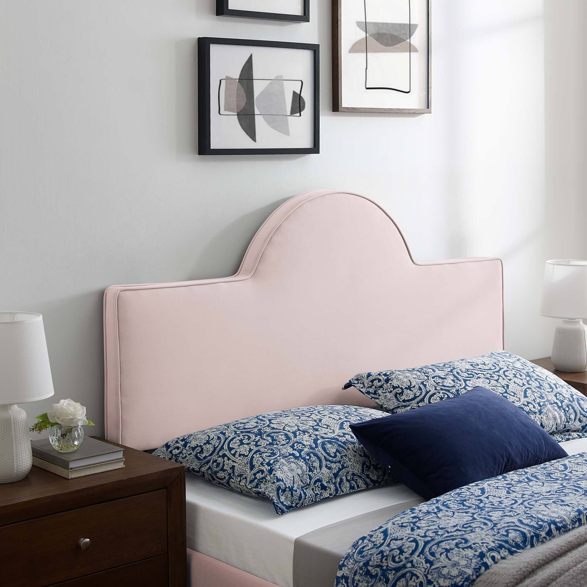 Back. Modway - Dawn Performance Velvet King/California King Headboard by Modway - Pink.