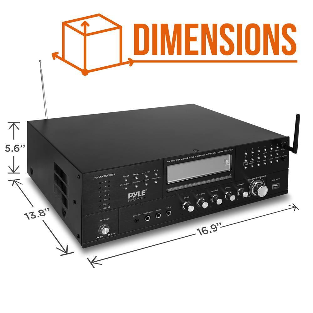 DIMENSIONS 5.6" x 13.8" x 16.9"  
PWMASOCOBA  
S/MNO  
PYLE  
PyUSA.com