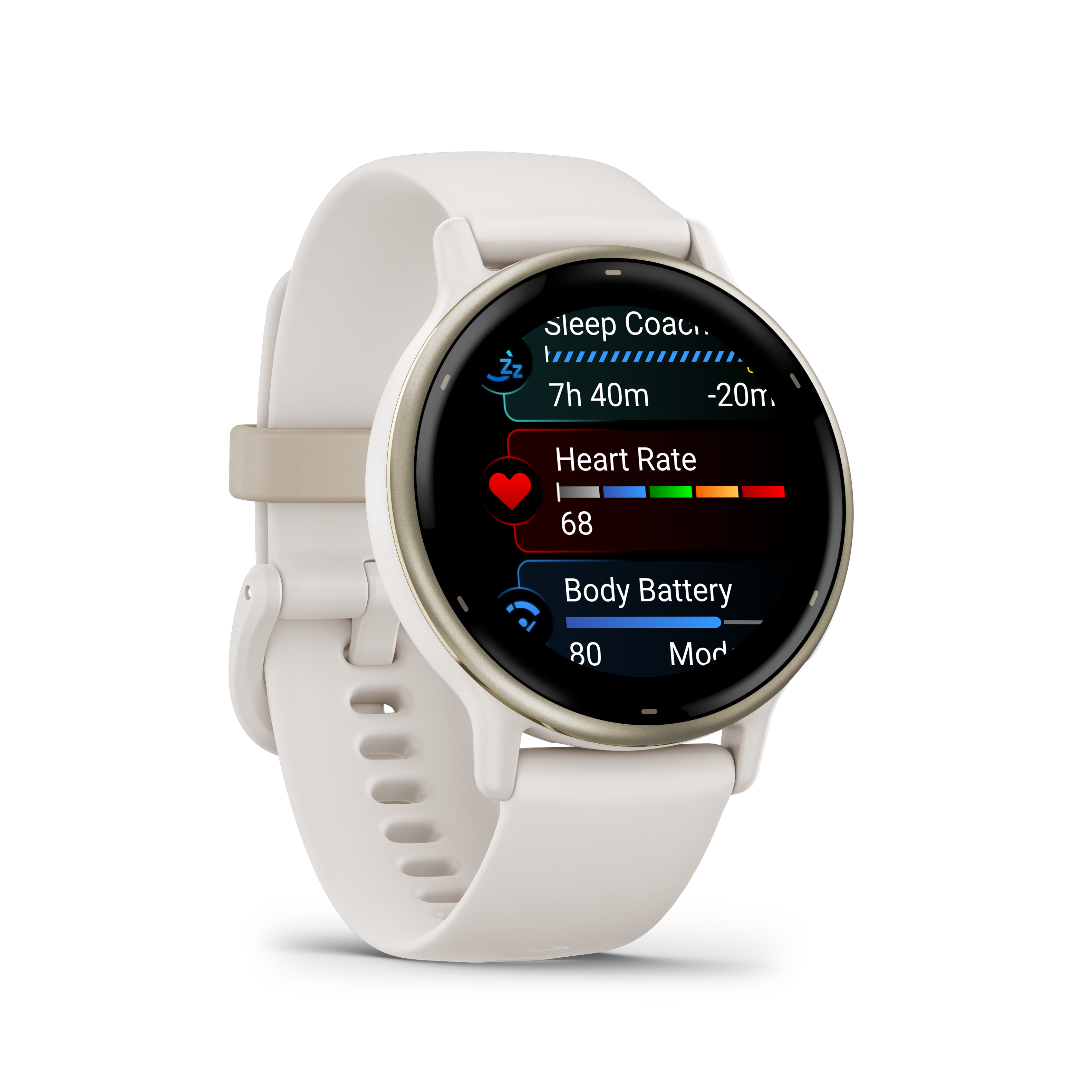 Sleep Coach  
7h 40m  
-20m  

Heart Rate  
68  

Body Battery  
80  

Mod