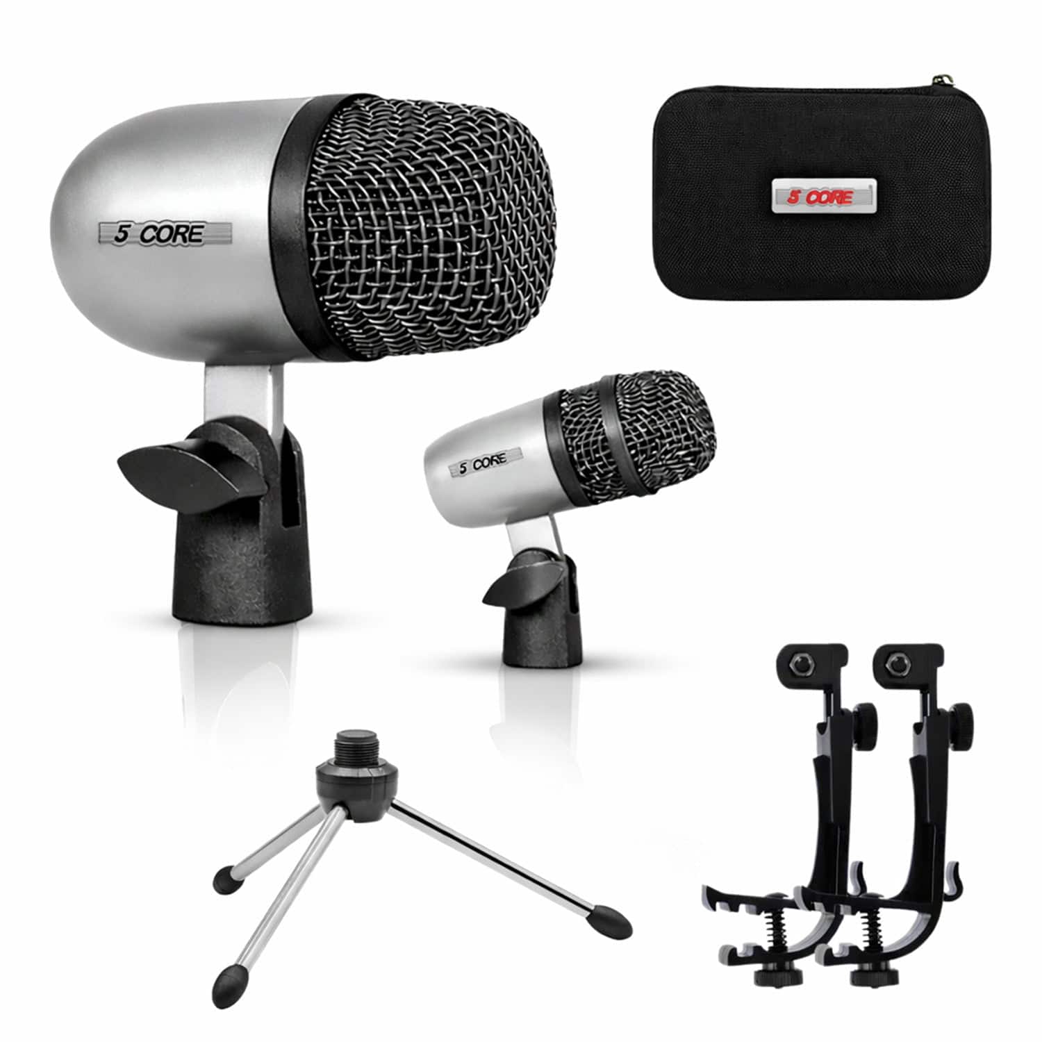 5 CORE - Conga Mic Snare Tom Set Professional XLR Cardioid Condenser Instrument Microphone Kit - Silver price history on PriceWatchPro