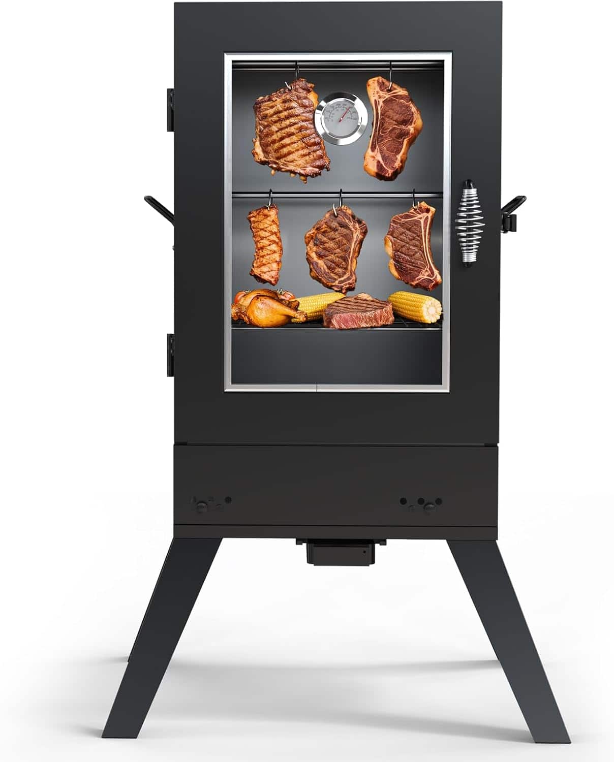 Circus Cirle - 30-inch Electric Vertical BBQ Smoker with Thermometer & Leg Kit