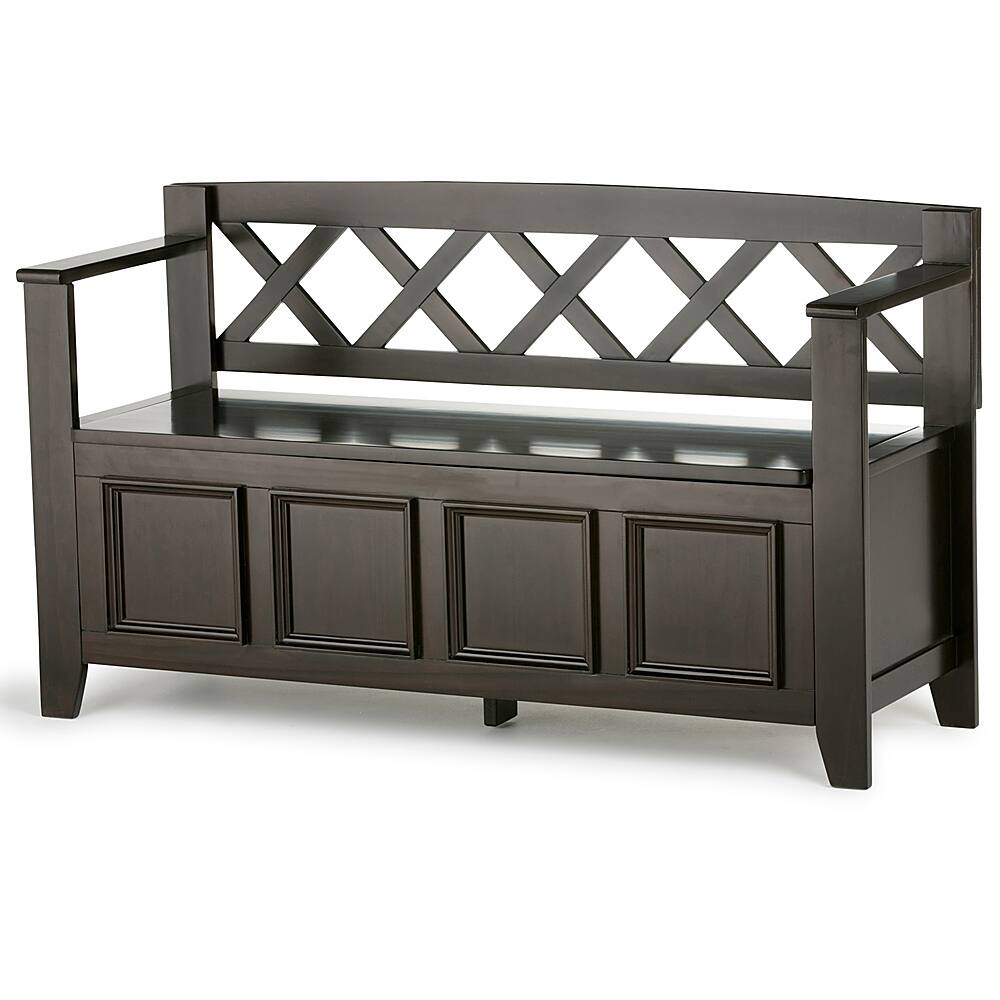 Angle. Simpli Home - Amherst Entryway Storage Bench - Hickory Brown.