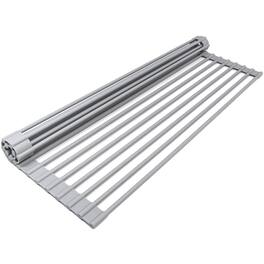 Sorbus - Roll-Up Dish Drying Rack, Over the Sink Dish Drainer, Multipurpose Drying Rack for Dishes, Fruits - Silver