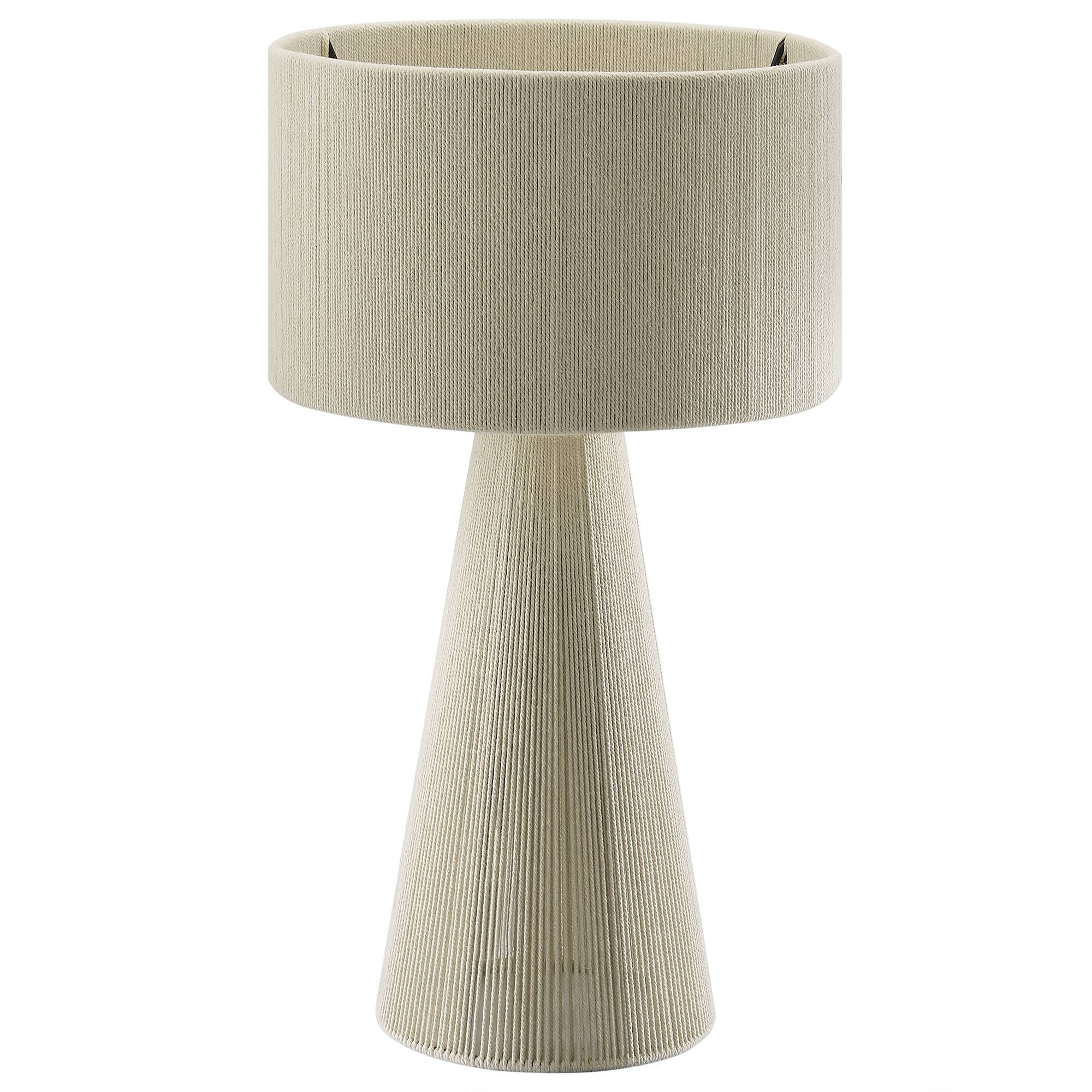 Angle. Modway - Gia Handwoven Cotton Thread Striped or Plain Table Lamp by Modway - Natural.