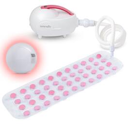 SereneLife - Bubble Bath Mat – Portable Spa with Adjustable Waterproof LED Light & Remote Control (Pink)