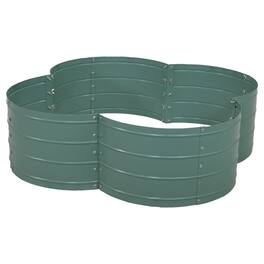 Sunnydaze - 4-Leaf Clover-Shaped Galvanized Steel Raised Planter Bed - Green