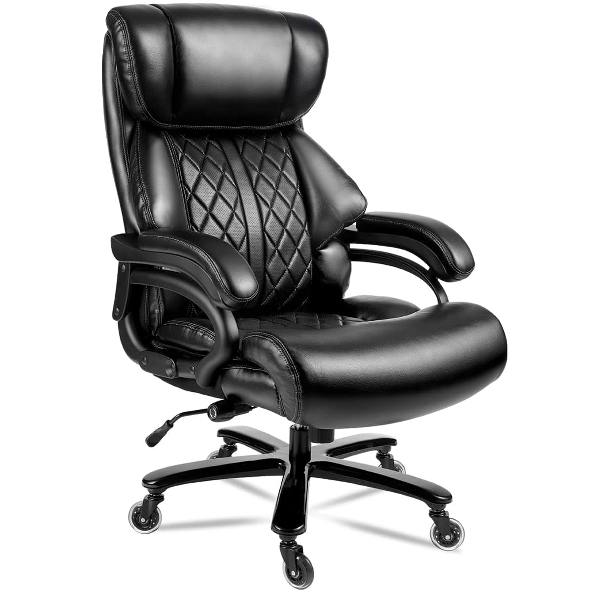 Forest'nSky - Big & Tall Office Chair for Heavy People - 500lbs Wide Seat Executive Desk Chair - Black