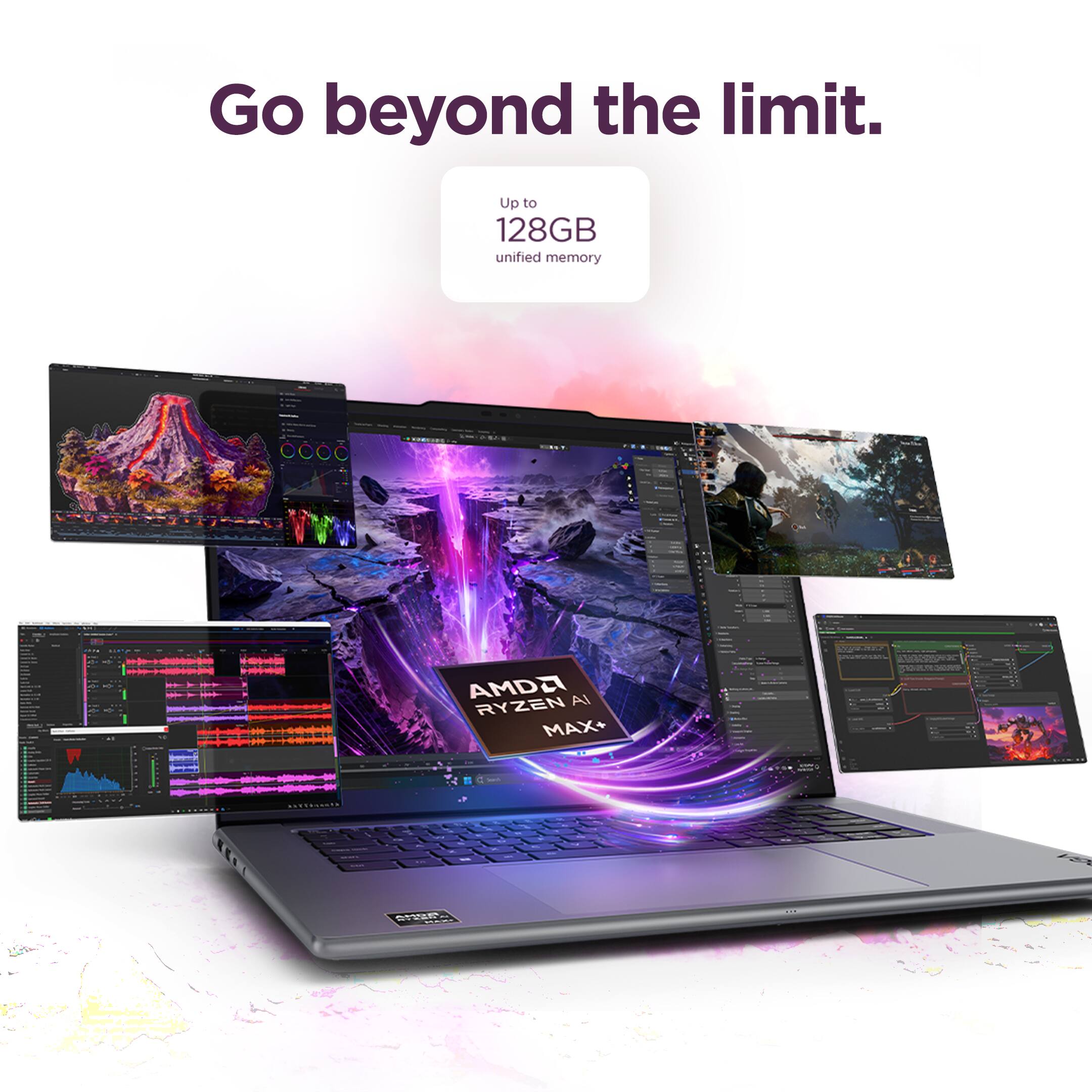 Go beyond the limit.  
Up to 128GB unified memory  
AMD AI RYZEN MAX+  
TOSTORY  
MYFF