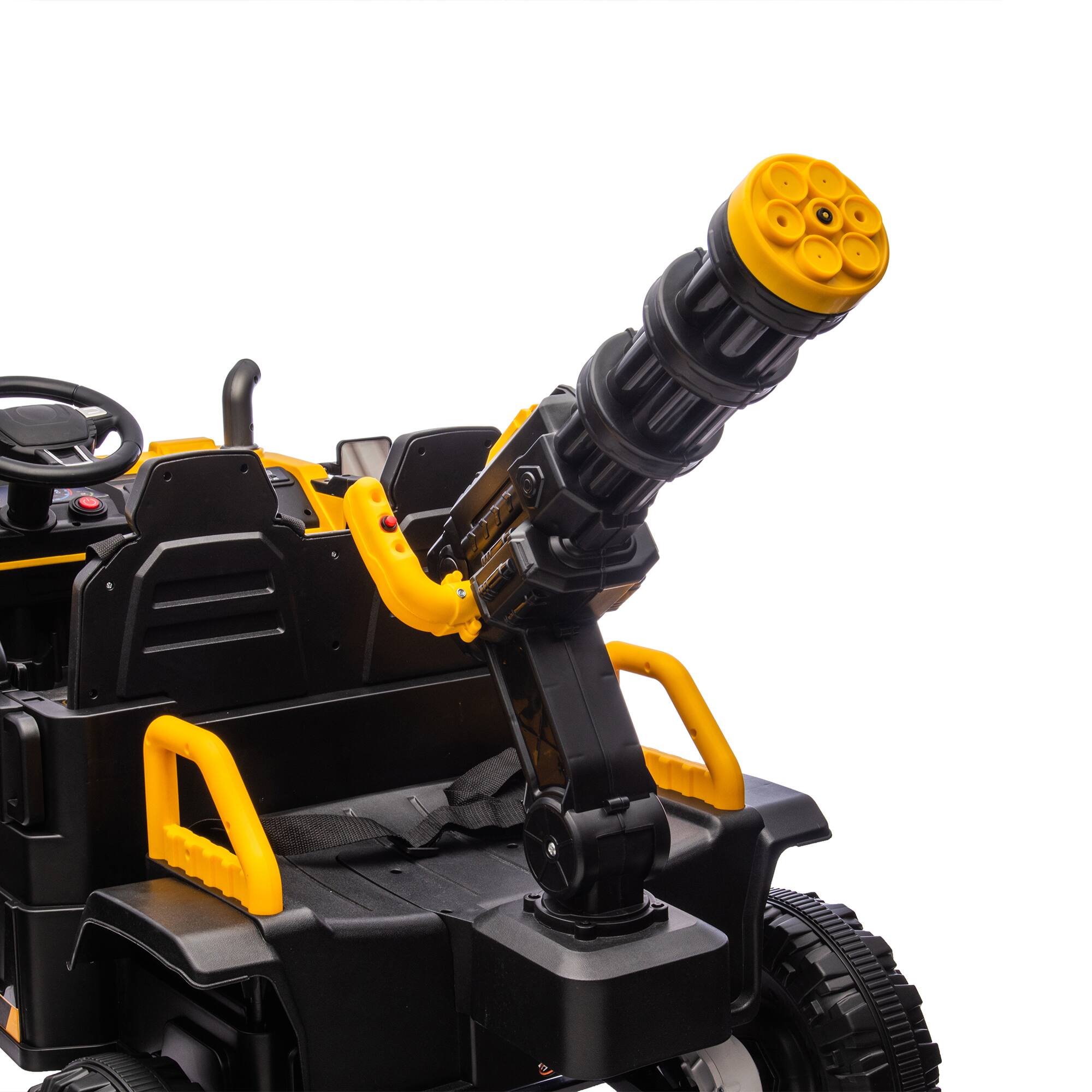 Alt View 6. ELEMENT ACE - Large 3-Seater Children's Electric Ride-On Vehicle with Remote Control, LED Lights, and Bluetooth Music Player - Yellow.