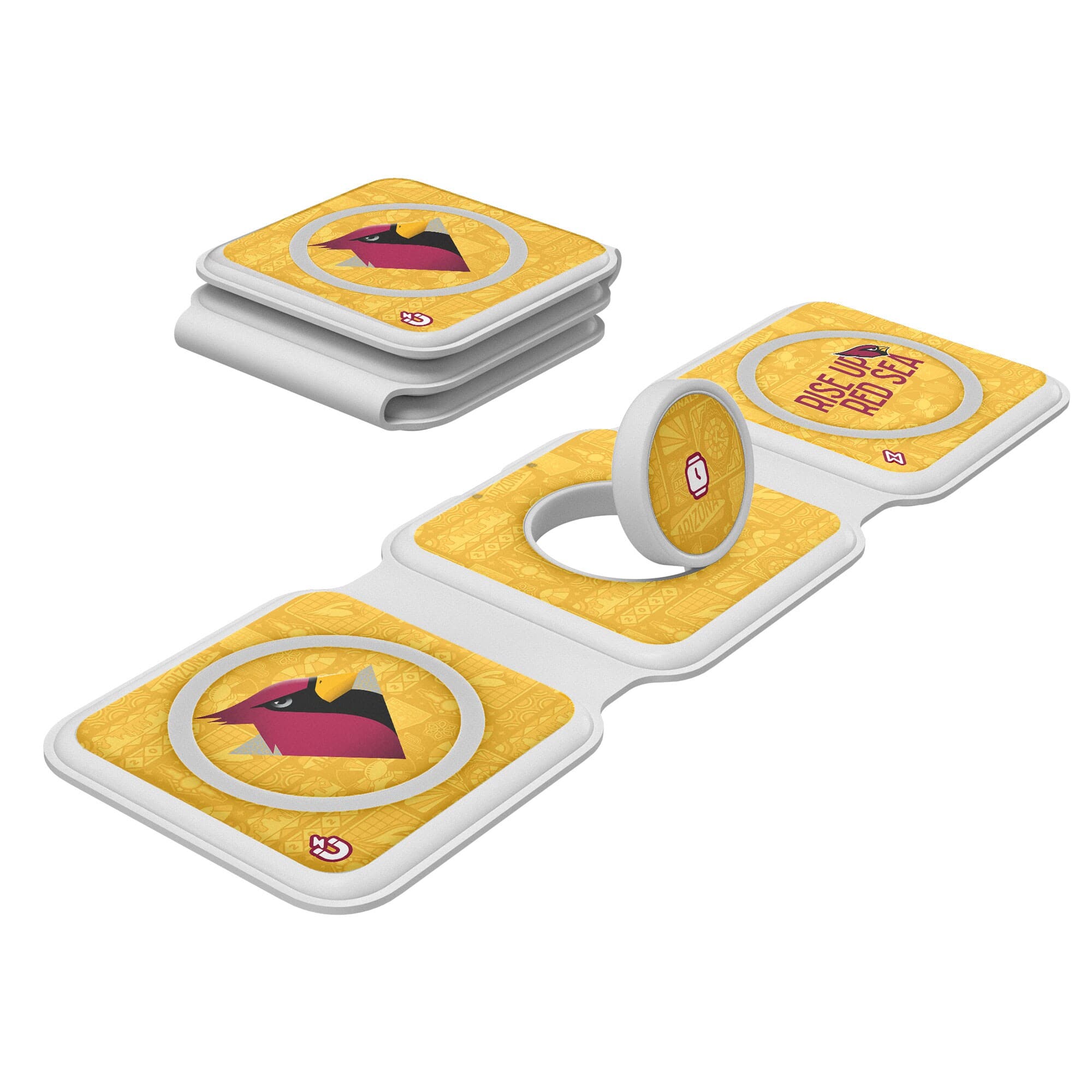 Keyscaper - White Arizona Cardinals 3-in-1 Foldable Charger - White