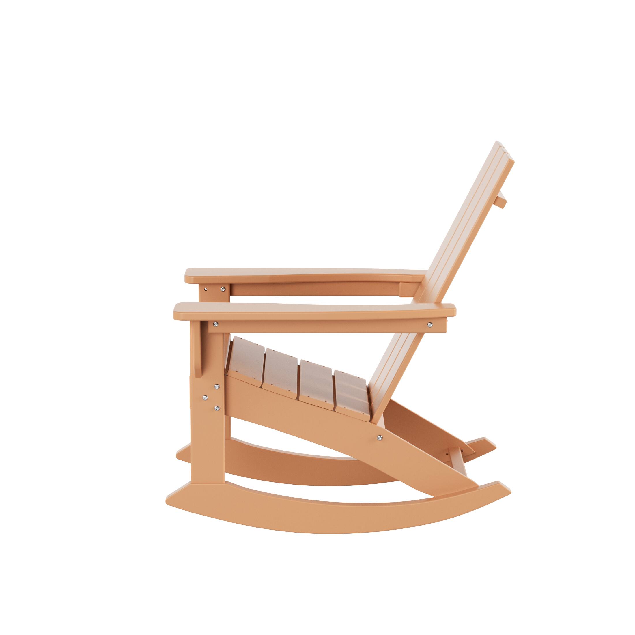 Alt View 4. WestinTrends - WestinTrends Ashore Outdoor Patio Modern Adirondack Rocking Chair - Teak.