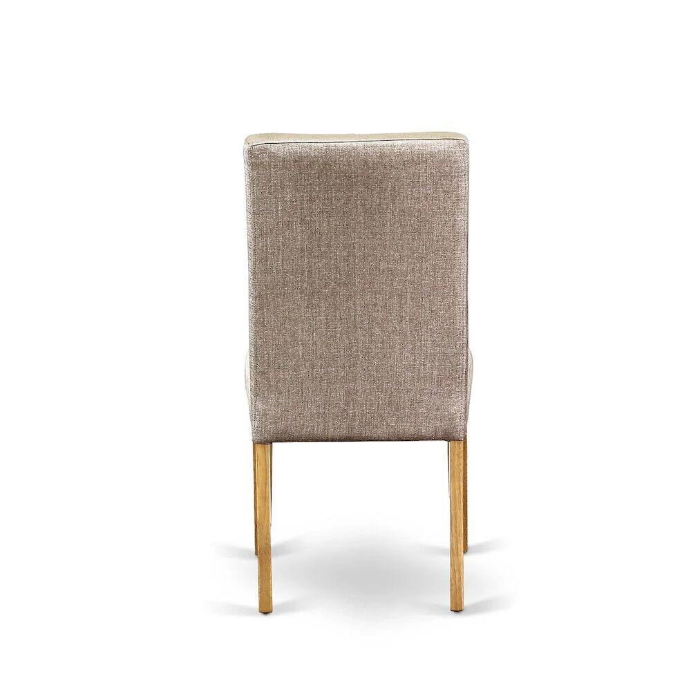 Alt View 1. East West Furniture - 5 Piece Dining Room Furniture Set Includes a Rectangle Dining Table and 4 Dark Khaki Linen Fabric Upholstered Parson - Oak.