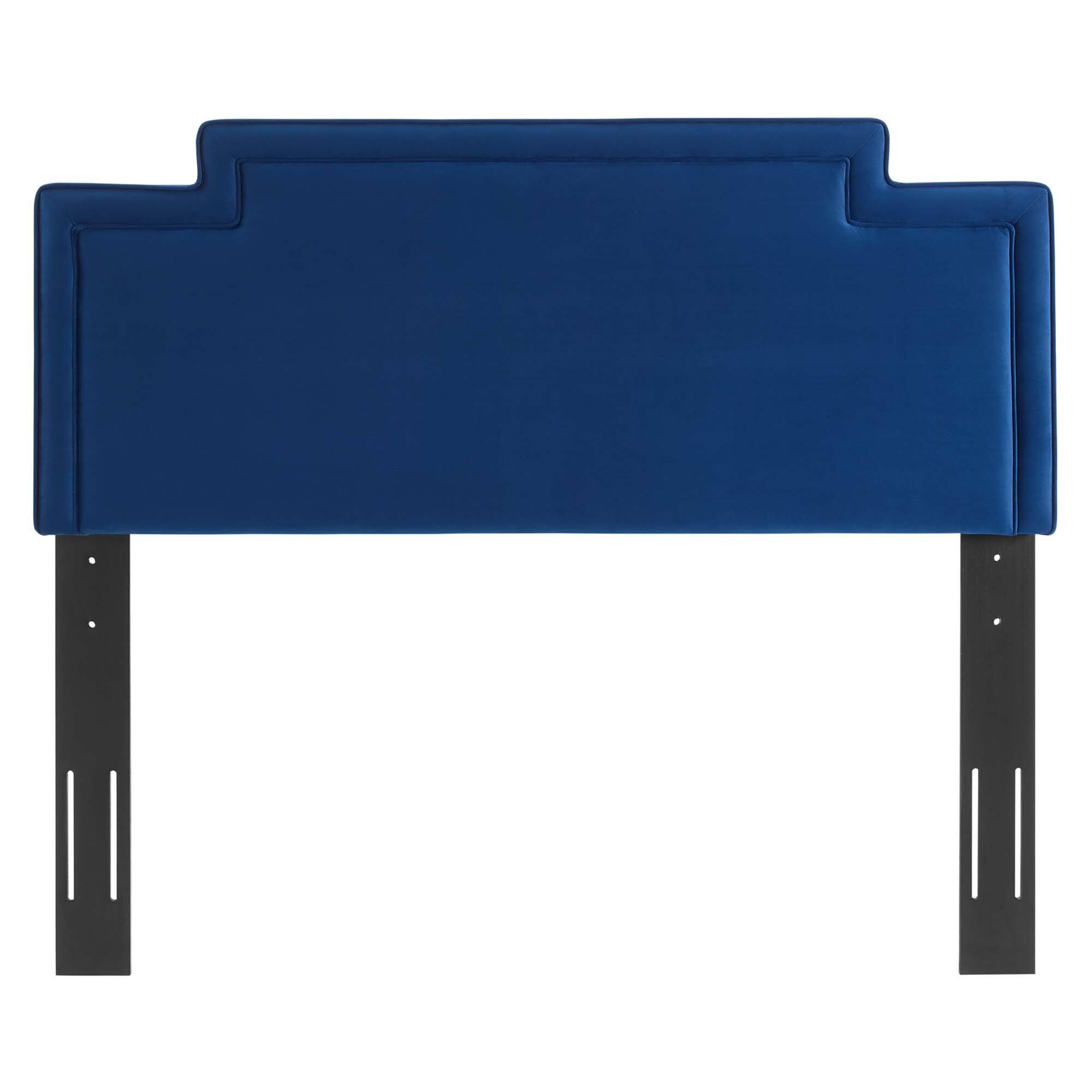 Left. Modway - Transfix Performance Velvet King/California King Headboard by Modway - Navy.