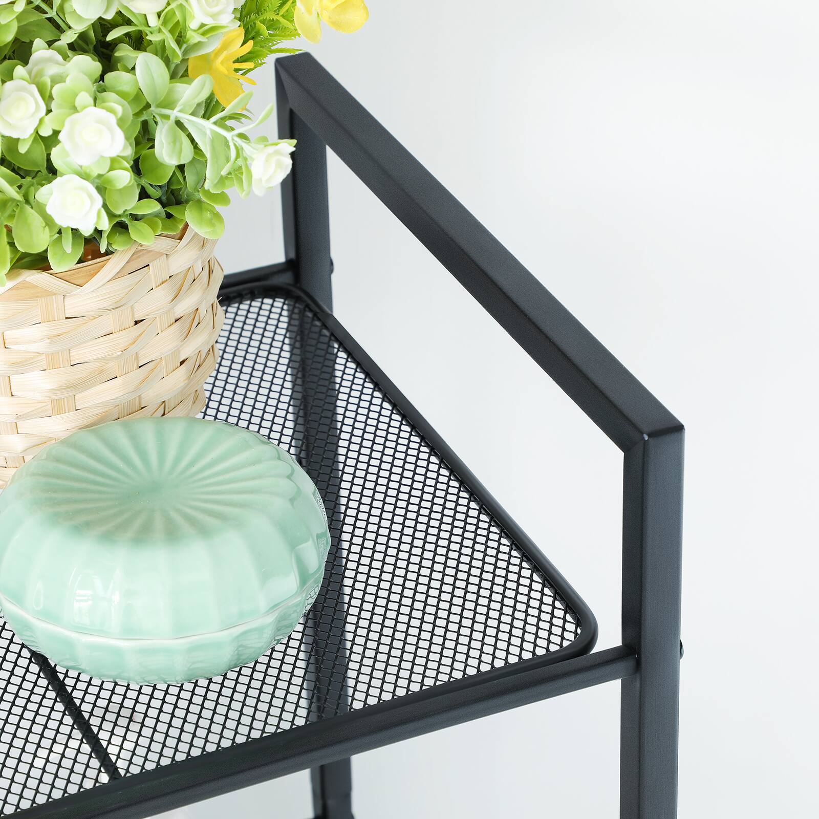 Alt View 4. Songmics Home - 5-Tier Storage Rack, Bathroom Shelf, Extendable Plant Stand with Adjustable Shelf - Black.