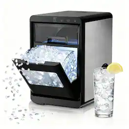 Electactic - 44-lb Ice Per day Portable/Countertop Nugget Ice Maker ( Stainless - Steel