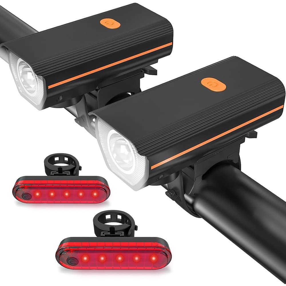 RTMB - Rechargeable Bike Lights – Ultra Bright Headlight & Taillight, Black