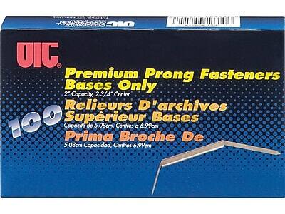 UIC  
Premium Prong Fasteners  
Bases Only  
2" Capacity, 2 3/4" Center  
Relieurs D'archives  
100 Supérieures Bases  
Capacité de 5.08cm, Centres à 6.99cm  
Prima Broche De  
5.08cm Capacidad, Centros 6.99cm
