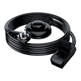 Maximm - 8ft 360° Rotating Flat Plug Extension Cord with on and Off Switch, 2 Prong, 3 Outlets - Black