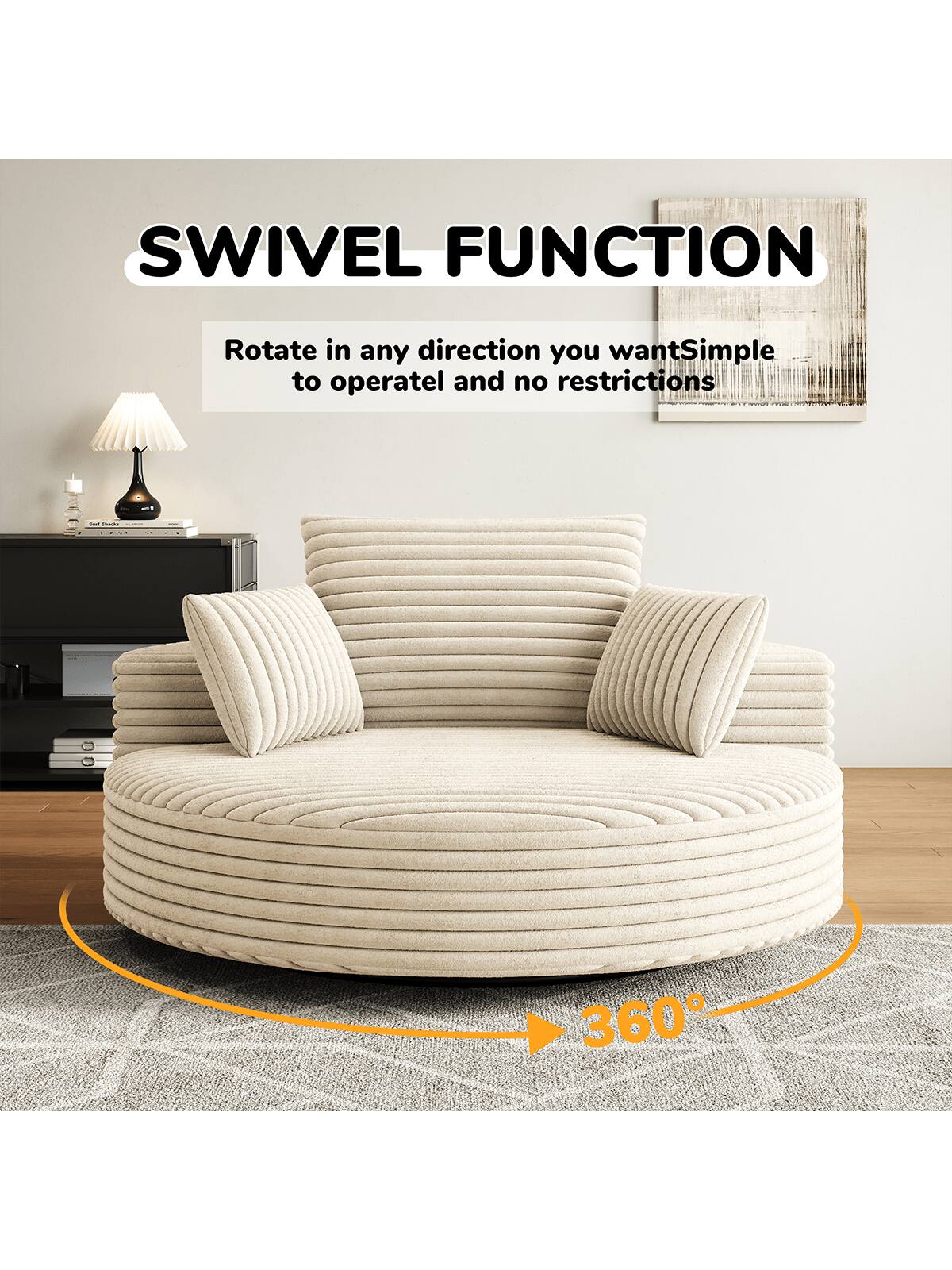 SWIVEL FUNCTION

Rotate in any direction you want. Simple to operate and no restrictions.

360°