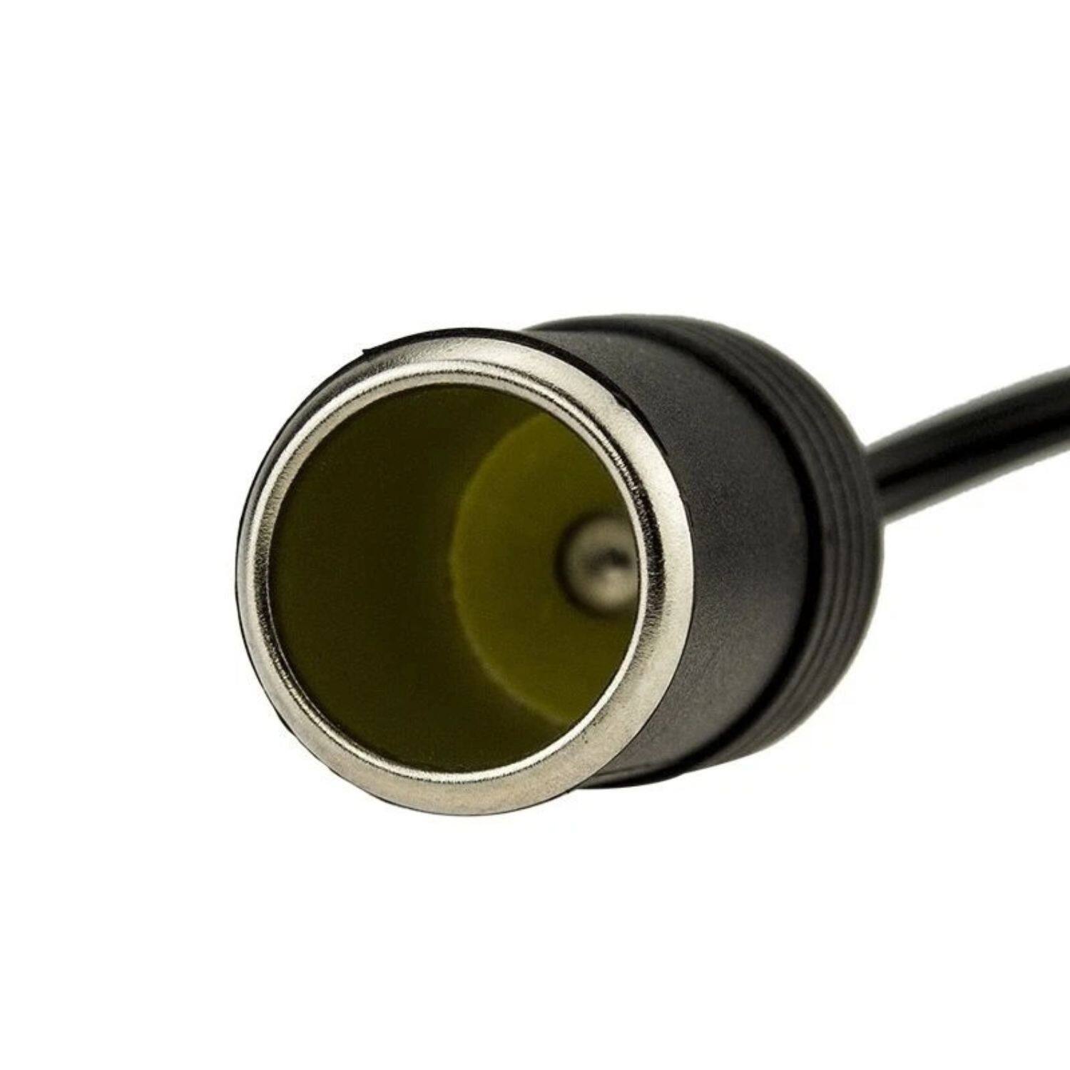 Back. Stock Preferred - 12V DC Power Socket Adapter with LED Indicator - Black.