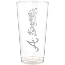 Great American Products - Atlanta Braves Etched 16oz. Vertical Rally Cry Pint Glass - Multicolor