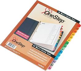 Cardinal - OneStep Printable Table of Contents and Dividers, 15-Tab, 1/St - Multicolor