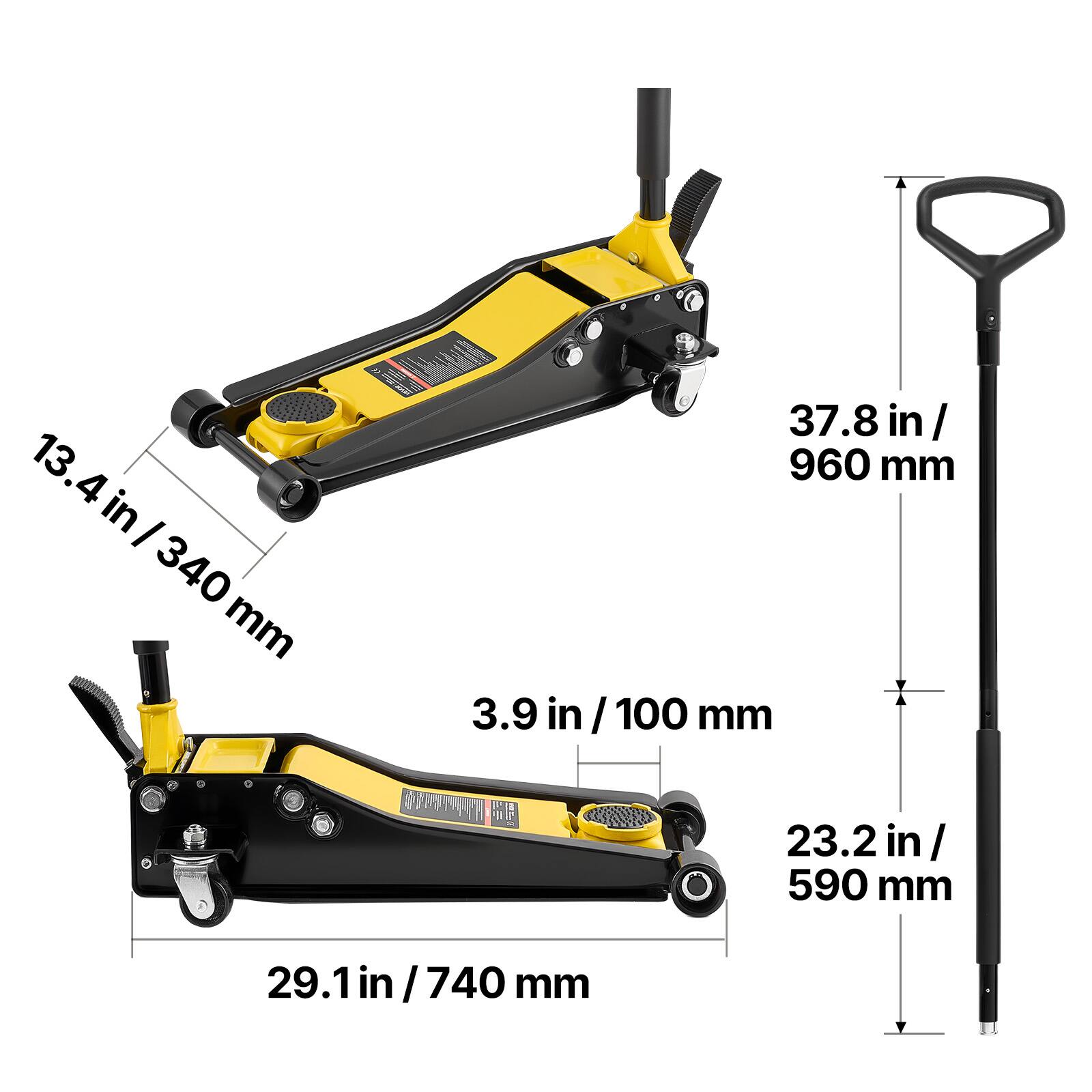 13.4 in / 340 mm  
37.8 in / 960 mm  
3.9 in / 100 mm  
23.2 in / 590 mm  
29.1 in / 740 mm