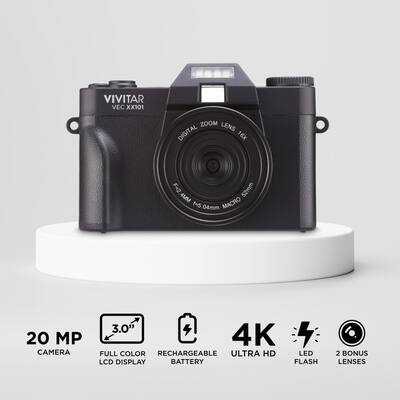 Vivitar VECXX101 4K Digital Camera Black VECXX101-BLK-STK-4
