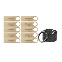 Kingston - DataTraveler SE9 G3 USB 3.2 Gen 1 Flash Drive 10 Pack Bundle - Gold