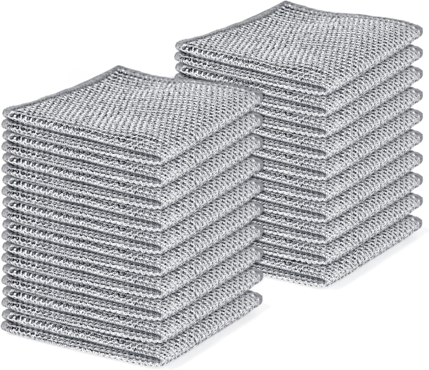 Front. Auledio - 20Pcs Steel Wire Dishcloth Wire Dishwashing Rag No-Scratch Cleaning Cloth,Wire Dishcloth Rag for Cookware, Dishes,Stove.