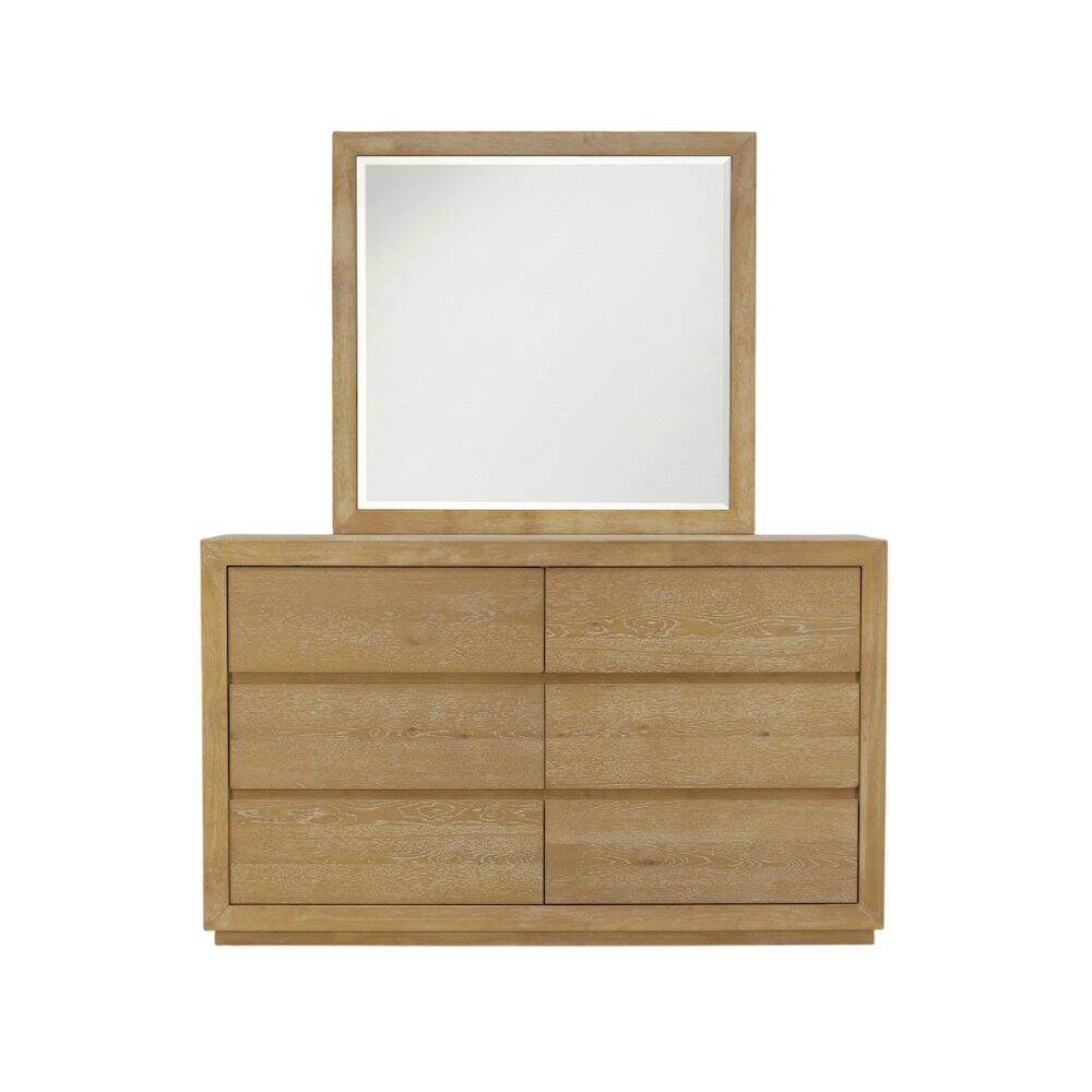 Left. Alpine Furniture - Harper Mirror - Light Oak.