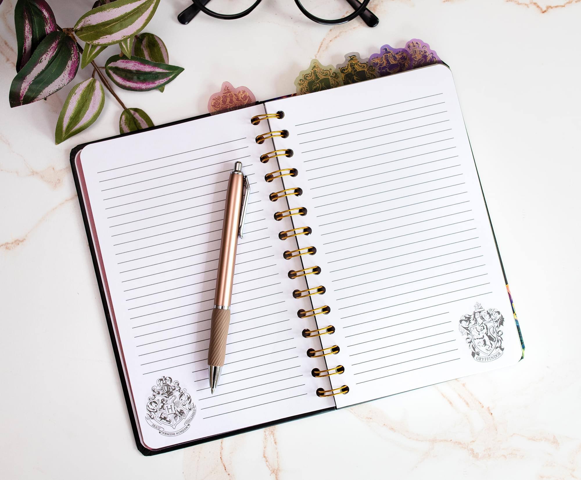 Alt View 10. Silver Buffalo - Harry Potter Hogwarts Crests 5-Tab Spiral Notebook Journal - Black.