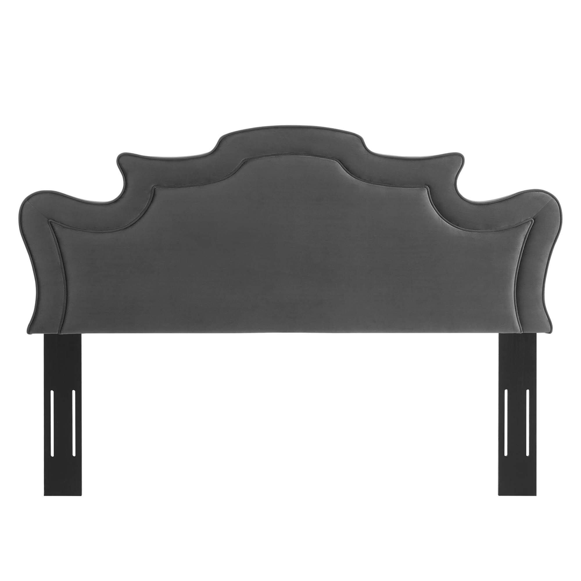 Left. Modway - Evangeline Performance Velvet Full/Queen Headboard by Modway - Charcoal.
