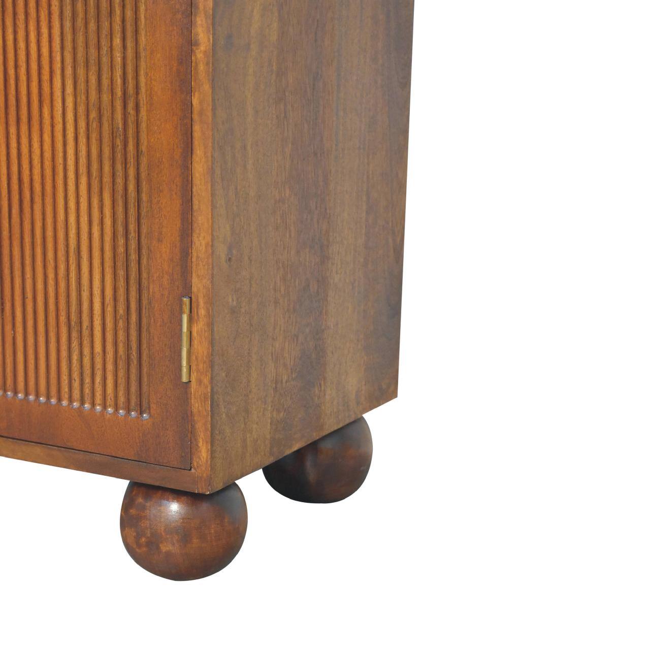 Alt View 4. Artisan Furniture - Artisan Furniture Solid Wood Chestnut Carved Ball Cabinet - Chestnut.