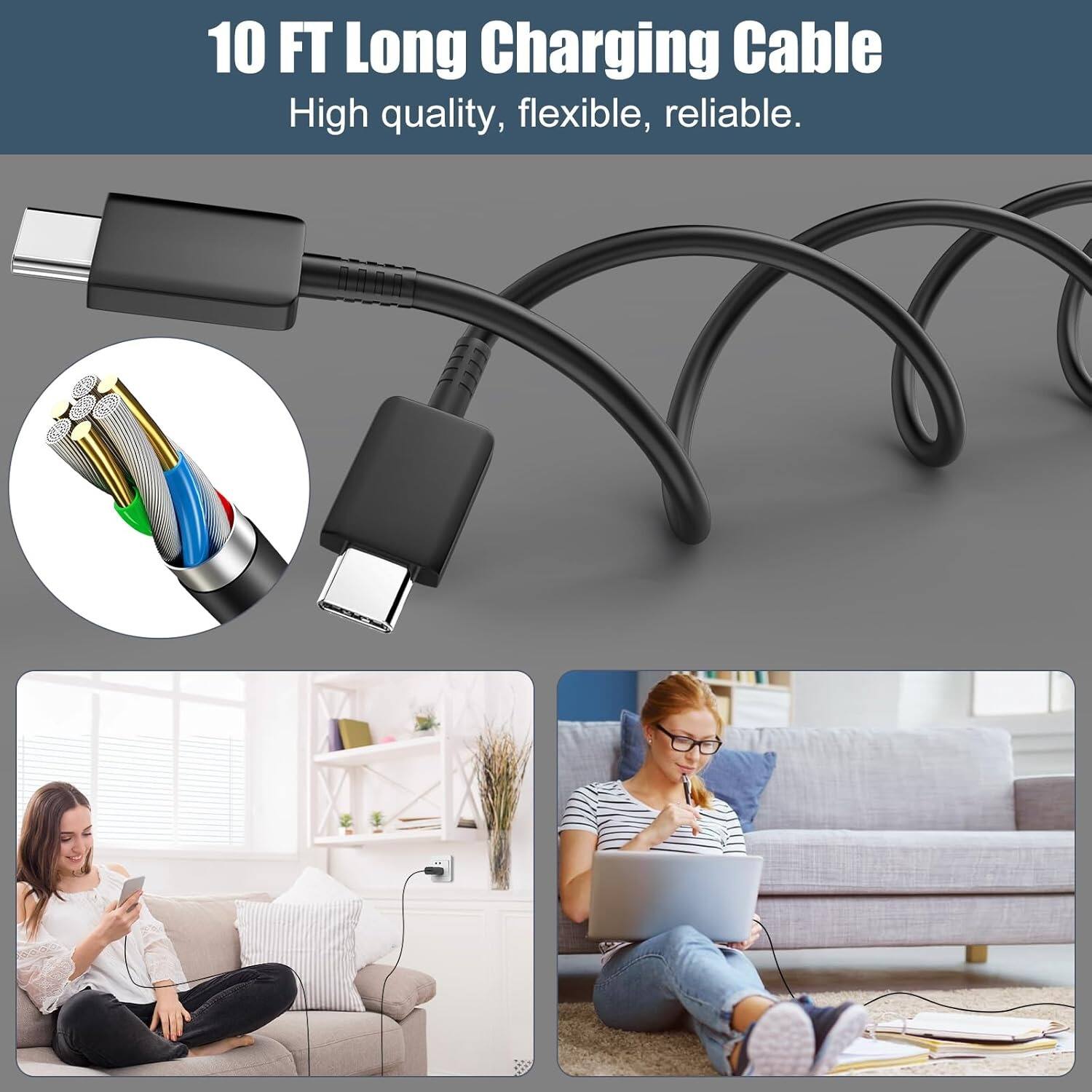 10 FT Long Charging Cable
High quality, flexible, reliable.