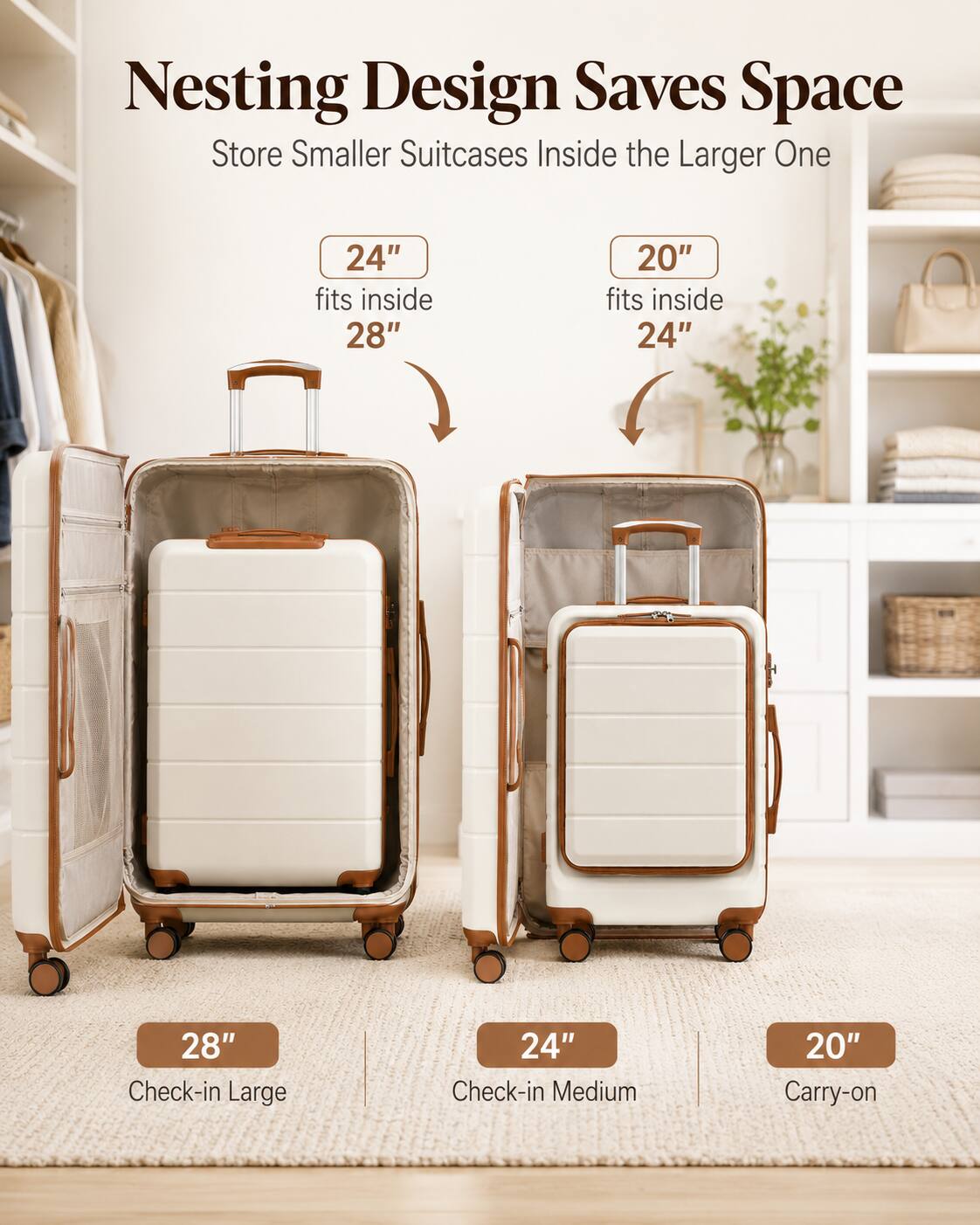 LUGGEX 5 Piece Hardside Luggage Set with Tote and Toiletry Bag EX
