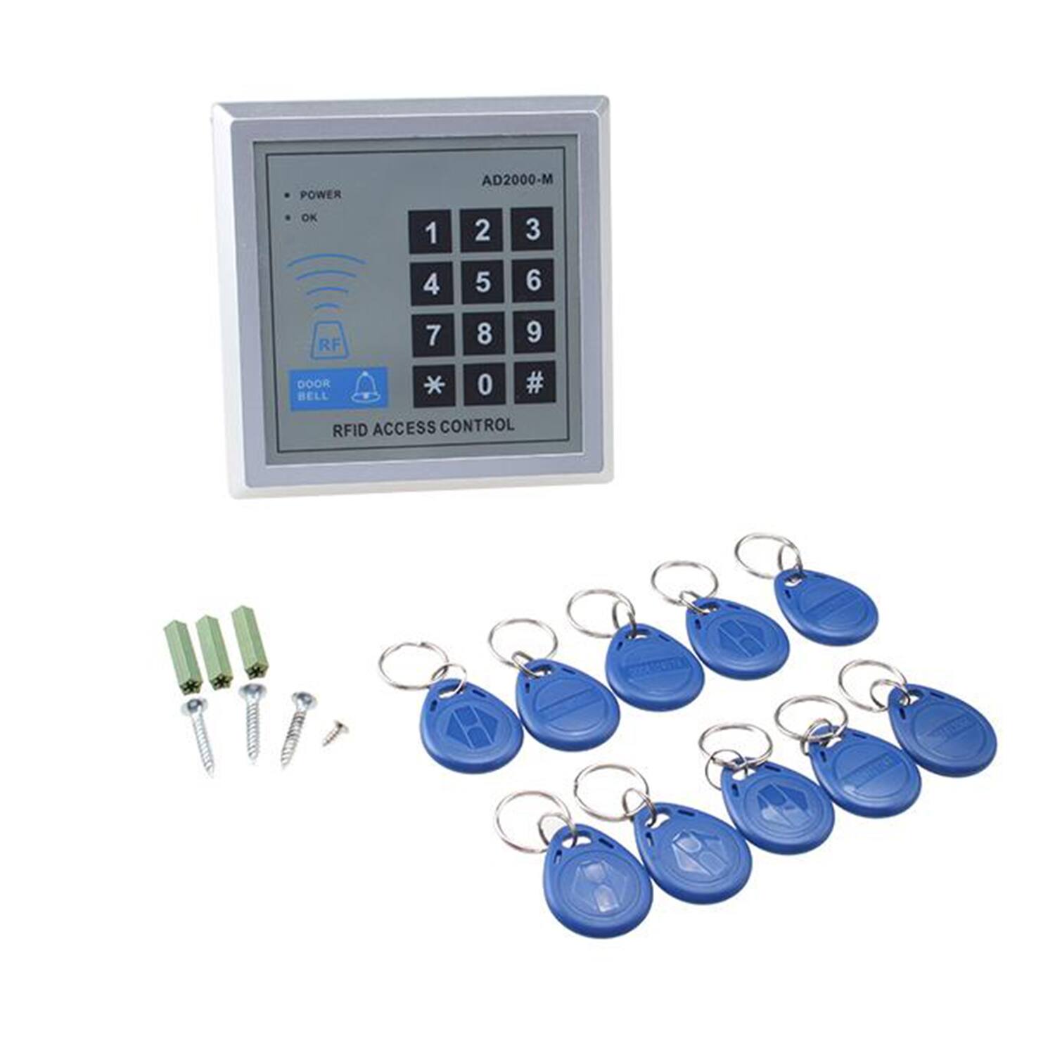 POWER AD2000-M  
OK  
1 2 3  
4 5 6  
7 8 9  
RF DOOR BELL  
* 0 #  
RFID ACCESS CONTROL