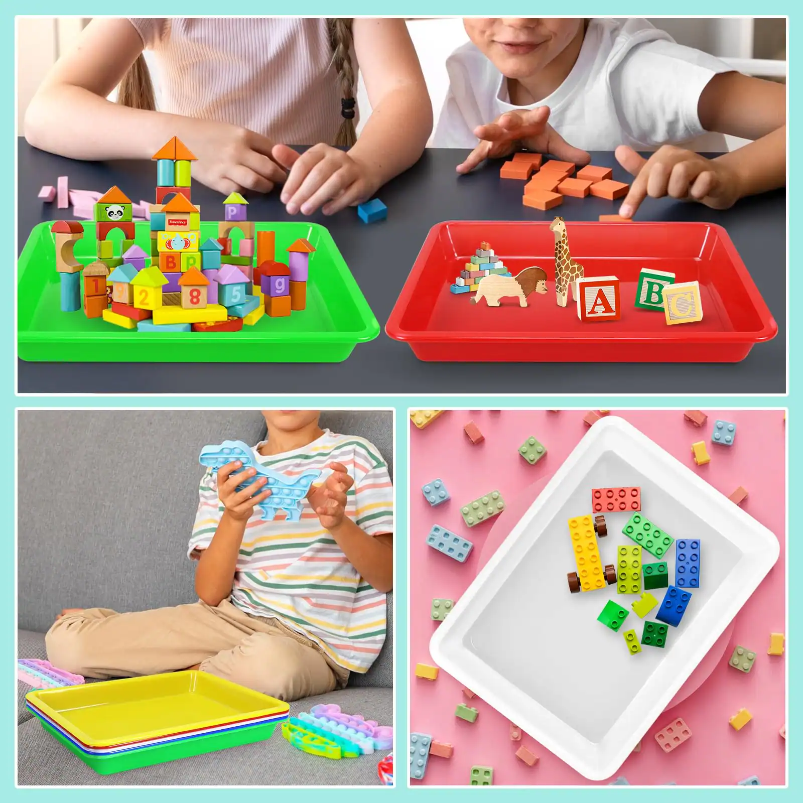 Alt View 5. Paradigms Interiors - Multicolor Plastic Art Trays - Activity Tray Crafts Organizer Serving For School Home And Diy Projects Pain... - 5.