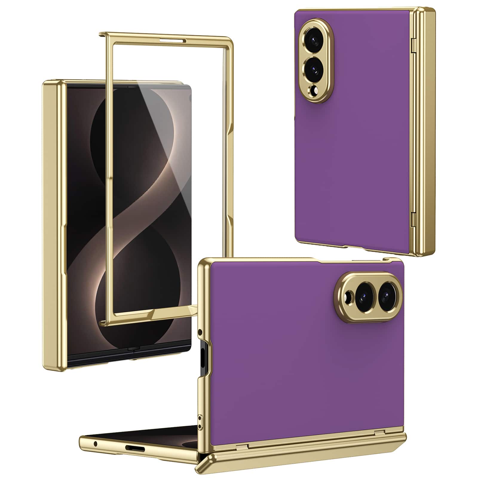 Dteck - for Samsung Galaxy Z Fold8 Matte Case with Built-in Screen Protector Hinge Protection Shock-absorbent Hard PC Cover - Purple price history on PriceWatchPro