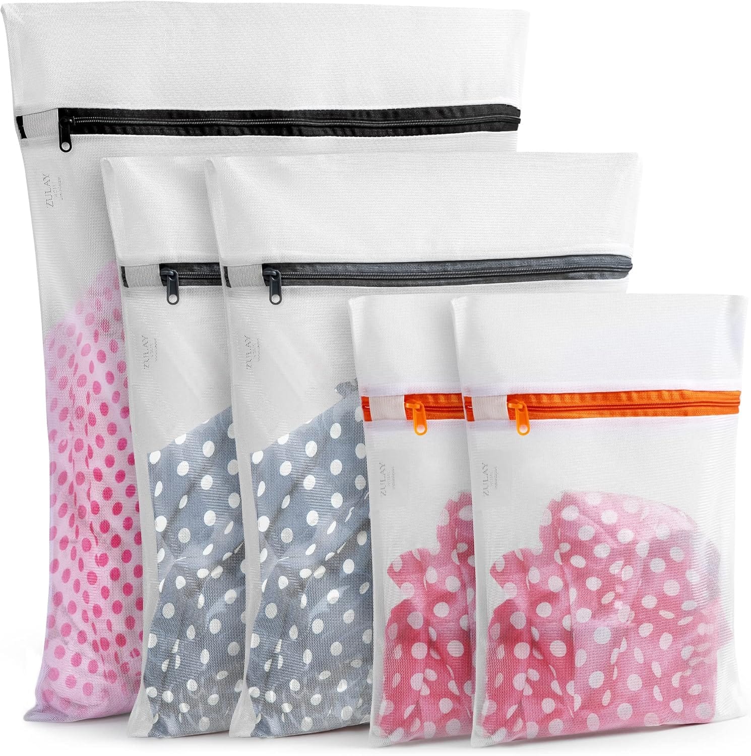 Zulay Kitchen - Zulay Home 5 Pack Mesh Laundry Bags for Delicates - Reusable Mesh Laundry Bags for Washing Machine - Multicolor