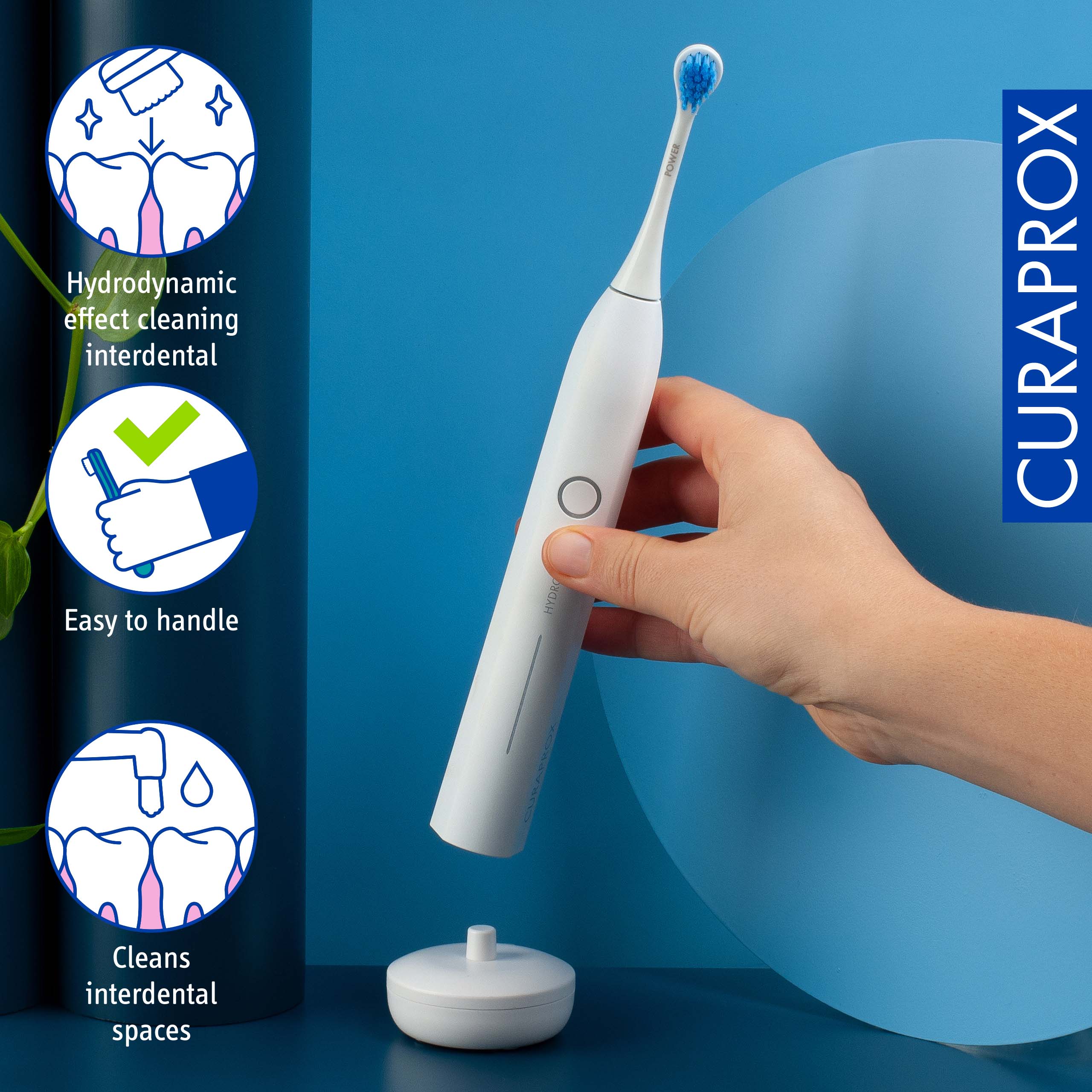 Hydrodynamic effect cleaning interdental, Easy to handle, Cleans interdental spaces, HETOR POWER CURAPROX