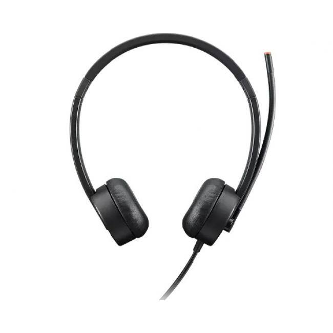 Front. Lenovo - Lenovo Essential Stereo Analog Headset - Wired Headset - 3.9 ft cable length - Comfort fit ear piece - Adjustable Headba - Unknown.