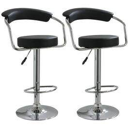 AmeriHome - Classic Elegant Adjustable Height Bar Stool - 2 Piece - Black