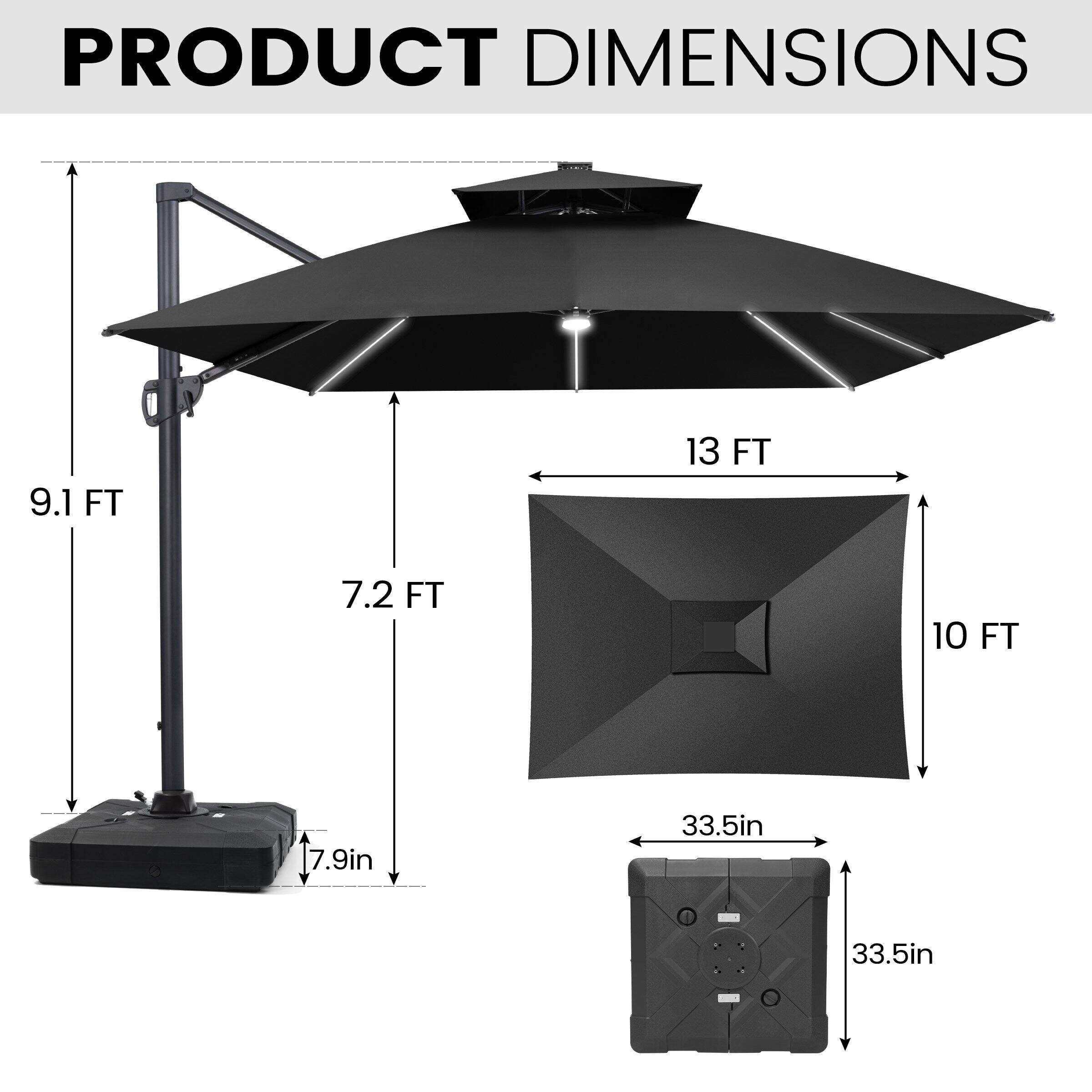 PRODUCT DIMENSIONS

- 9.1 FT
- 13 FT
- 7.2 FT
- 10 FT
- 7.9 in
- 33.5 in
- 33.5 in
