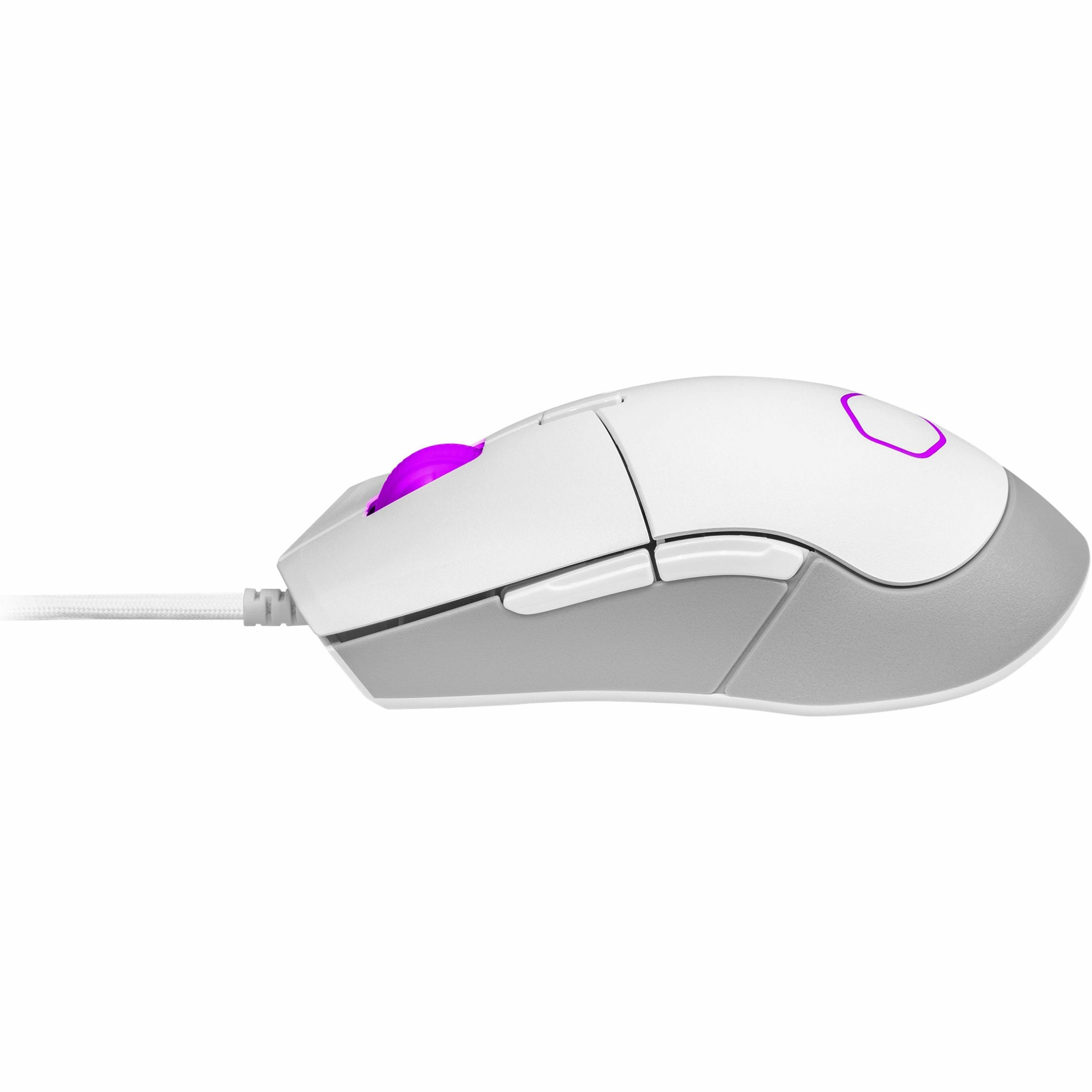 Alt View 1. Cooler Master - Cooler Master MM310 Gaming Mouse White - 12000 dpi - USB Type A - 6 Button(s) - RGB Scroll Wheel - Ambidextrous Design - White.