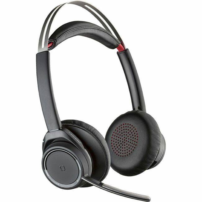 Front. Poly - Poly Voyager Focus B825 UC Headset - Google Assistant, Siri - Stereo - USB Type A - Wireless - Bluetooth - 98.4 ft - 20 - Black.