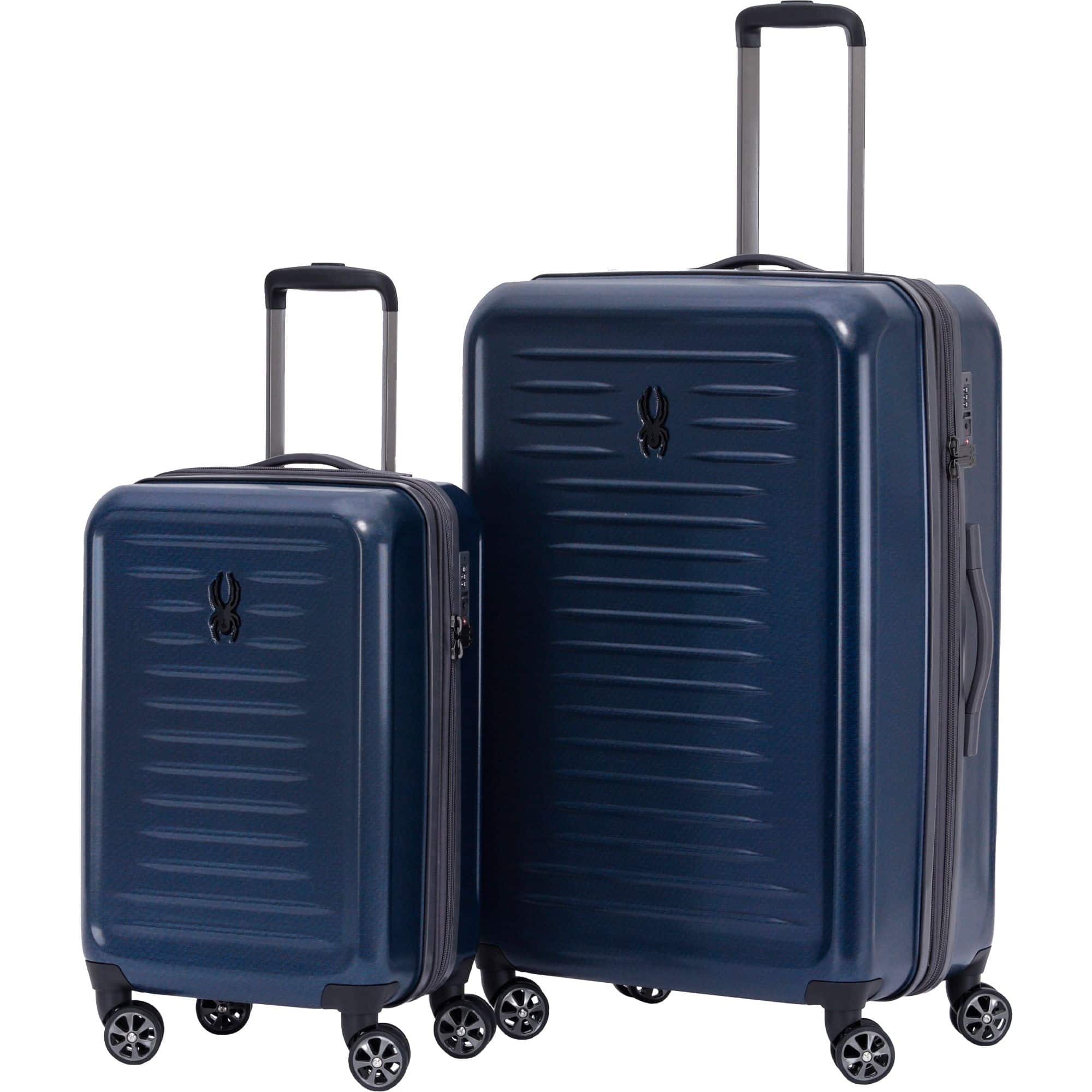 Spyder - Rails 2 Piece Luggage Set with 360 Spinner Wheels, TSA Approved Lock, 20 Inch, 29 Inch - Carbon Blue