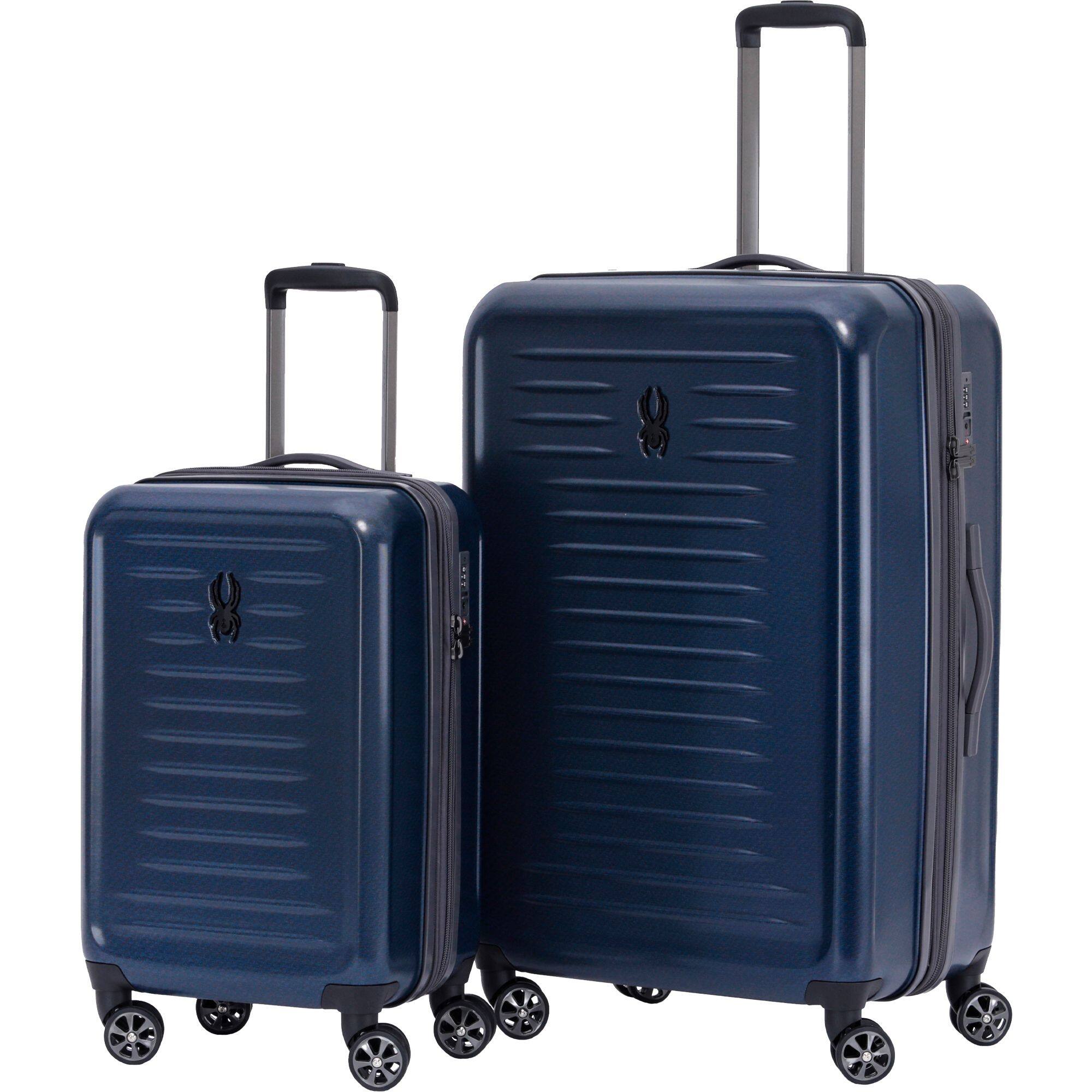 Front. Spyder - Spyder Rails 2 Piece Luggage Set with 360 Spinner Wheels, TSA Approved Lock, 20 Inch, 29 Inch - Carbon Blue.