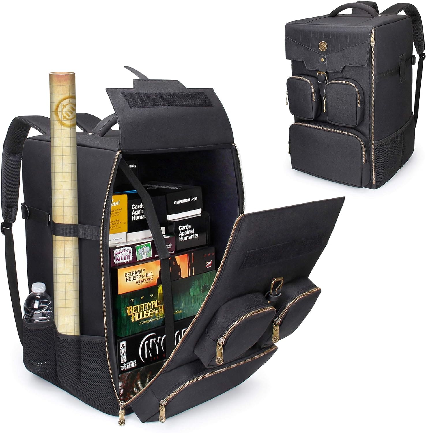 Accessory Power - ENHANCE Board Game Backpack - Reinforced Rigid Board Game Storage - Black