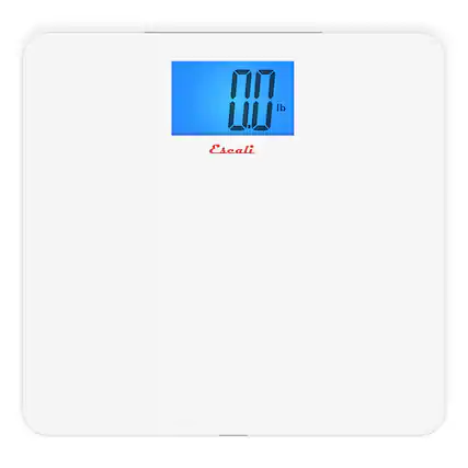 Front. Escali - High Capacity Anti-Slip Bathroom Scale - White.